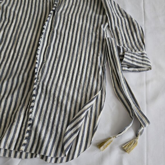 Zara Lurex Gold Stripe Belted Tunic SZ S - Picture 6 of 12
